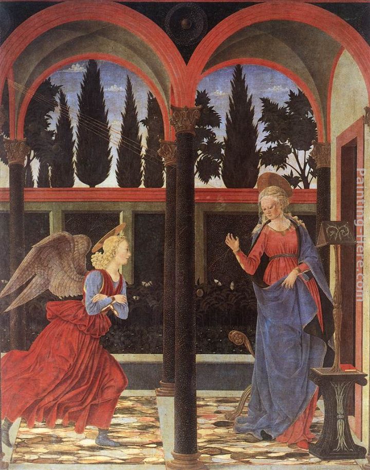 Annunciation painting - Alessio Baldovinetti Annunciation art painting
